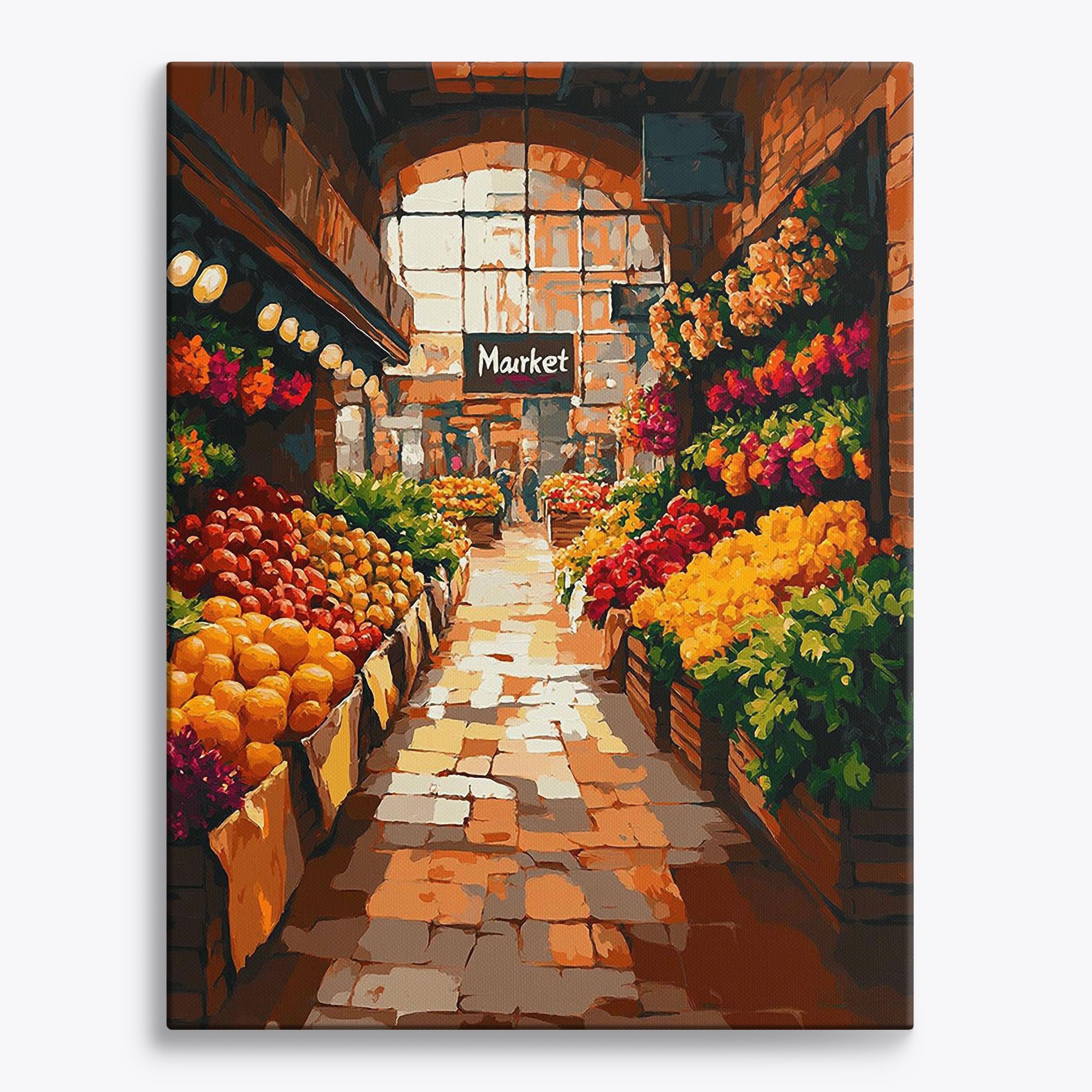 Vibrant Market Bustle No Frame / Regular (19.7"x15.75"/50x40cm) / 24 colors